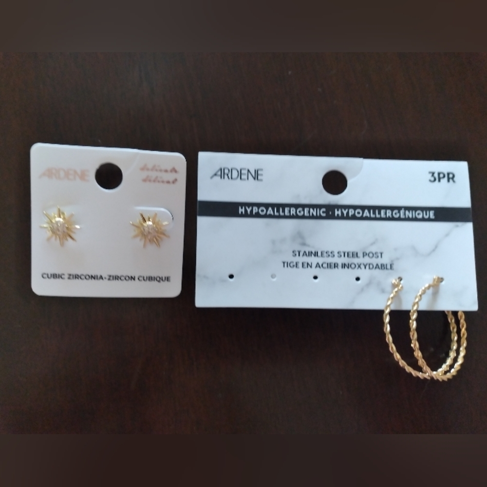 Free with purchase. Two pairs Ardene earrings